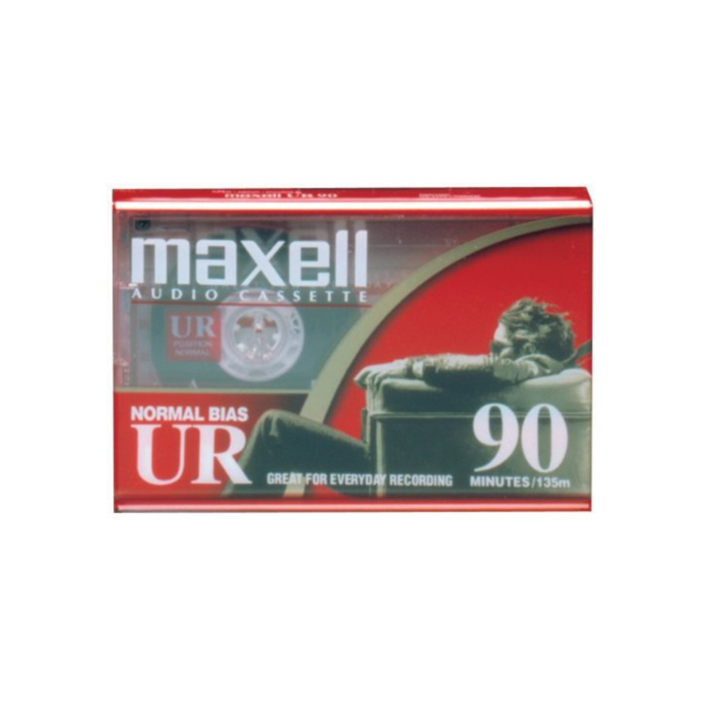 Maxell 108510 UR-90 Single Normal Bias Audio Cassette 90 Minute With Case