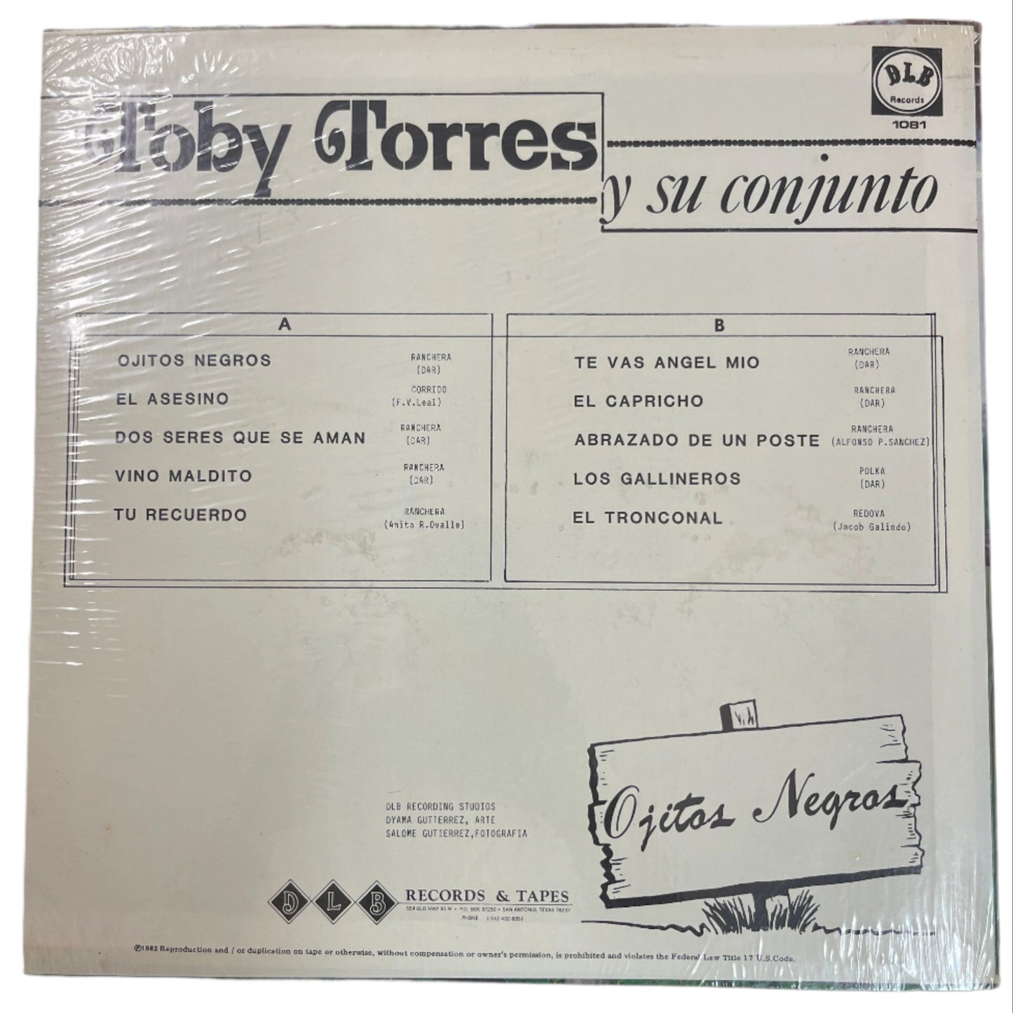 Toby Torres y Su Conjunto - Ojitos Negros (Vinyl)