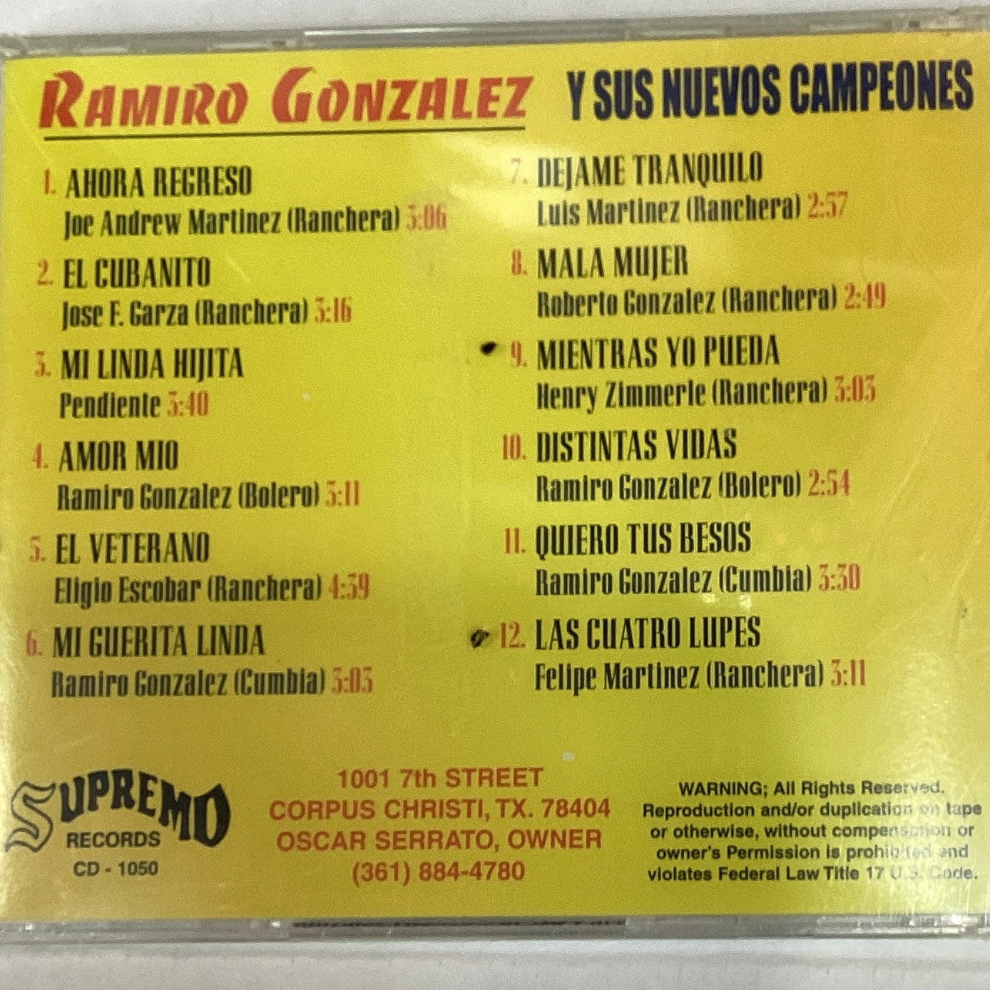 Ramiro Gonzalez y Sus Nuevos Campeones (CD)