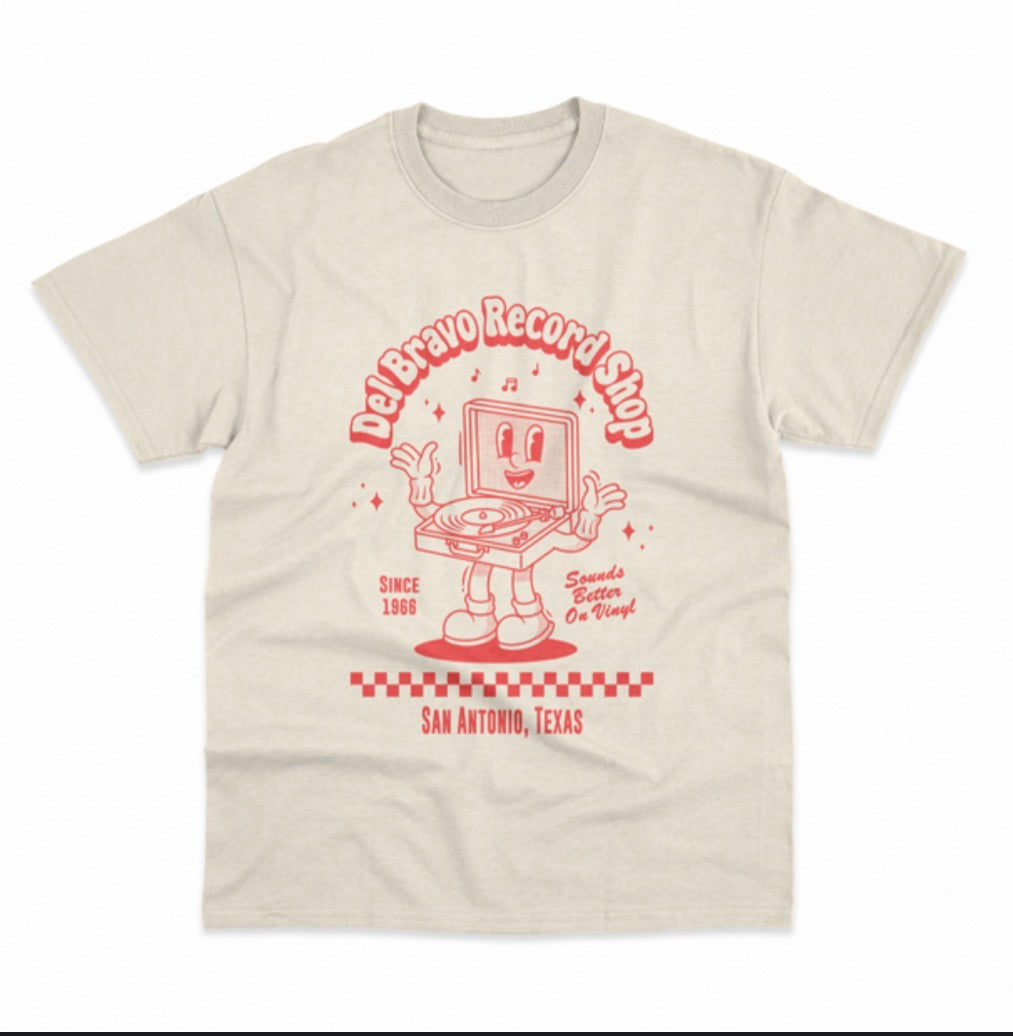 Del Bravo Sounds Better on Vinyl (Natural) T-Shirt DLB MERCH