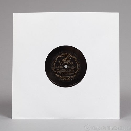 Bags Unlimited S10W - 10 Inch 78 RPM Paper Record Sleeves - 50 Count (White)