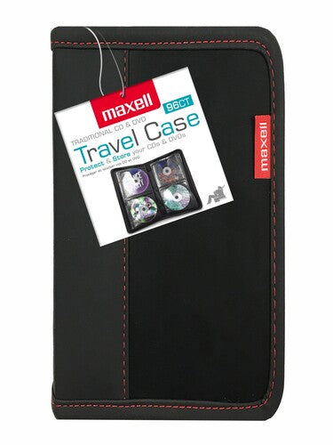 Maxell 197298 CD/DVD 96 Disc Capacity Zipper Case with plastic sleeves - Black