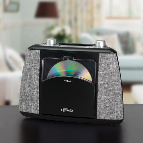 Jensen CD-565-BK Portable Bluetooth CD Music System FM- CD Player - Speaker (Black)
