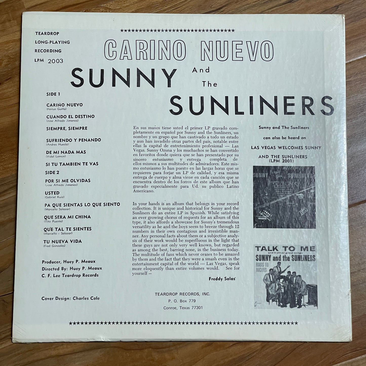 Sunny And The Sunliners* – Cariño Nuevo (Vinyl) *Sealed *1966