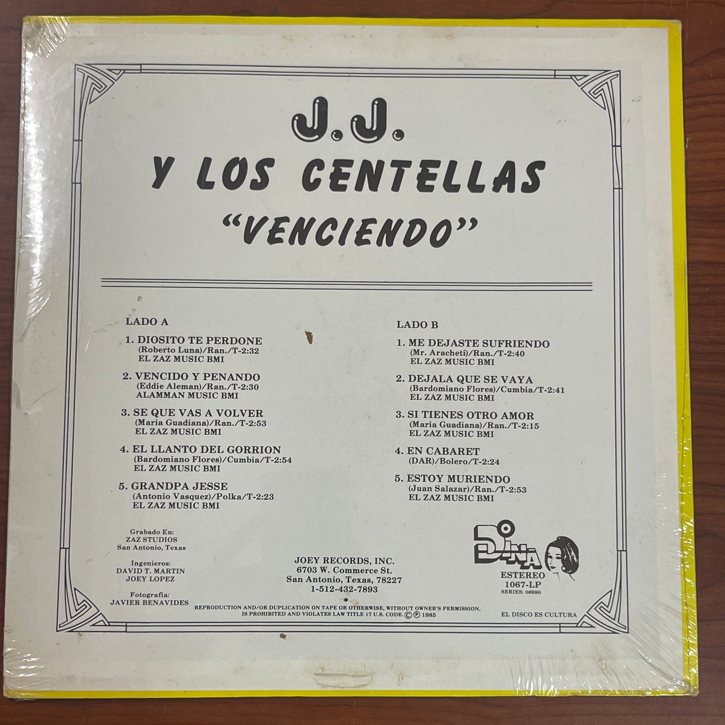 J.J. Y Los Centellas - Venciendo (Sealed Vinyl) *1985