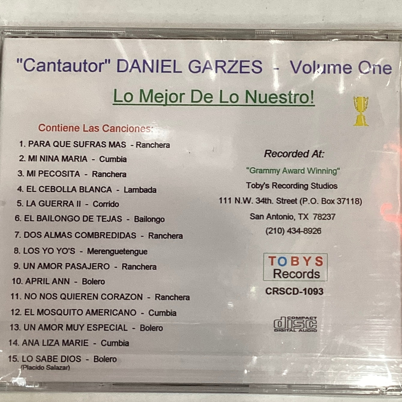Daniel Garzes - Vol. 1: Lo Mejor De Lo Nuestro! (CD)