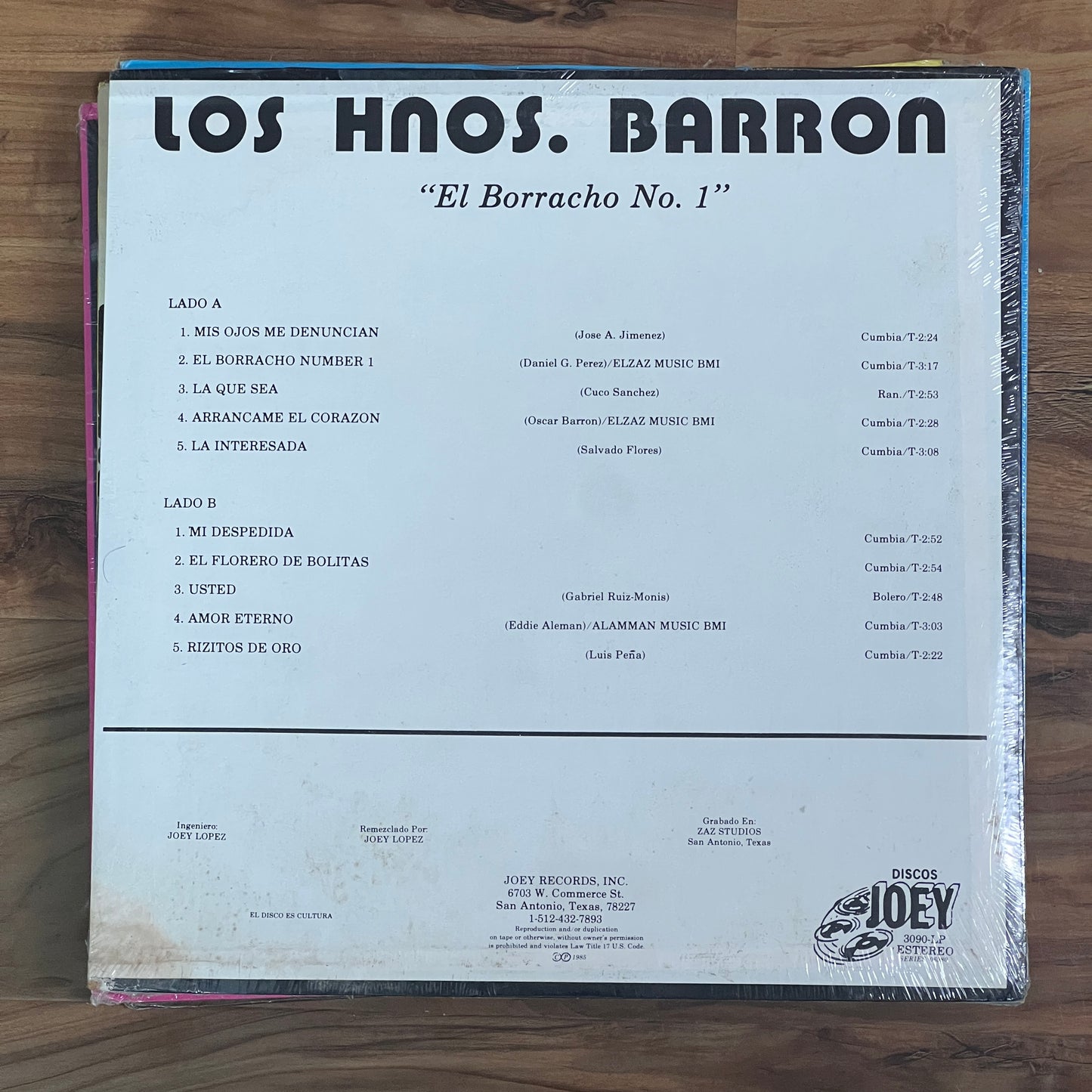 *1985 *Sealed Los Hermanos Barron - El Borracho No 1 (Vinyl)