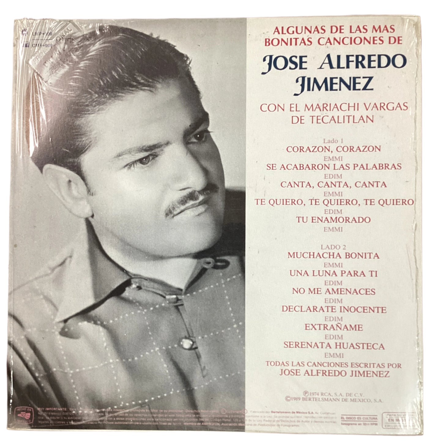 Algunas De Las Mas Bonitas Canciones de Jose Alfredo Jimenez Con EL Mariachi Vargas De Tecalitlan (Open Vinyl)