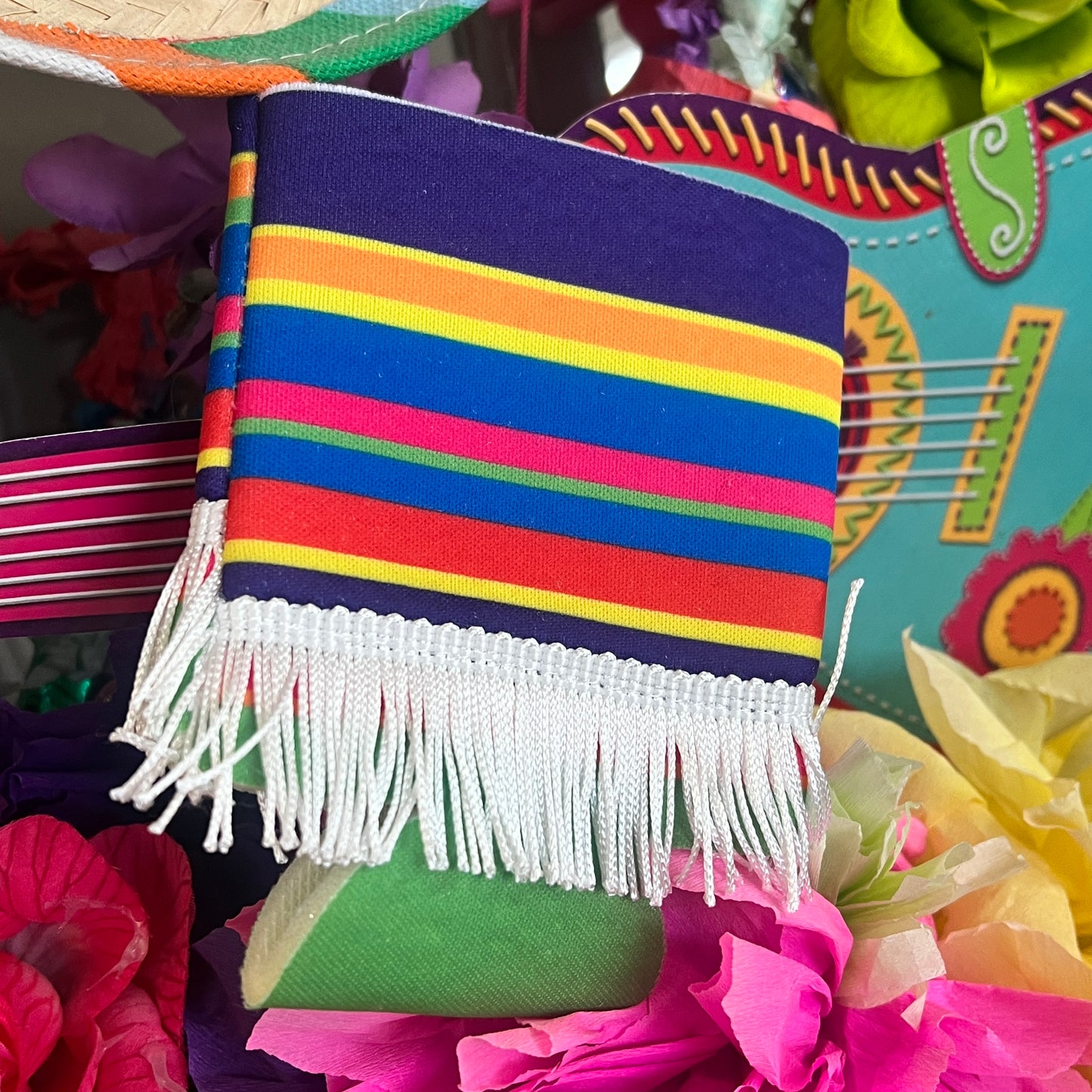 Collapsible Serape Poncho Can Cooler Koozie
