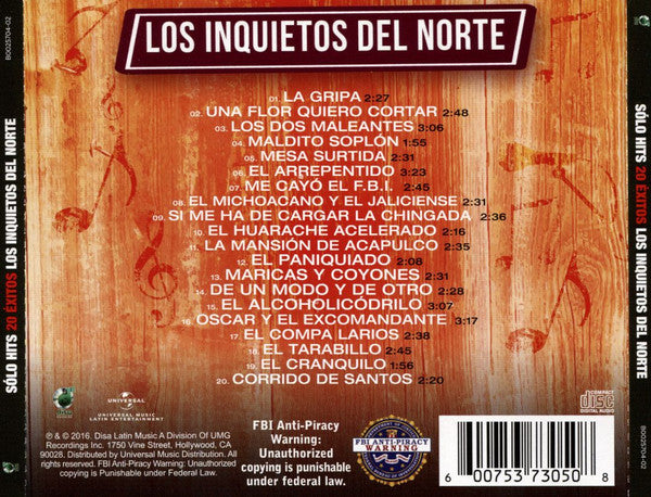 Los Inquietos Del Norte - Solo Hits (CD)