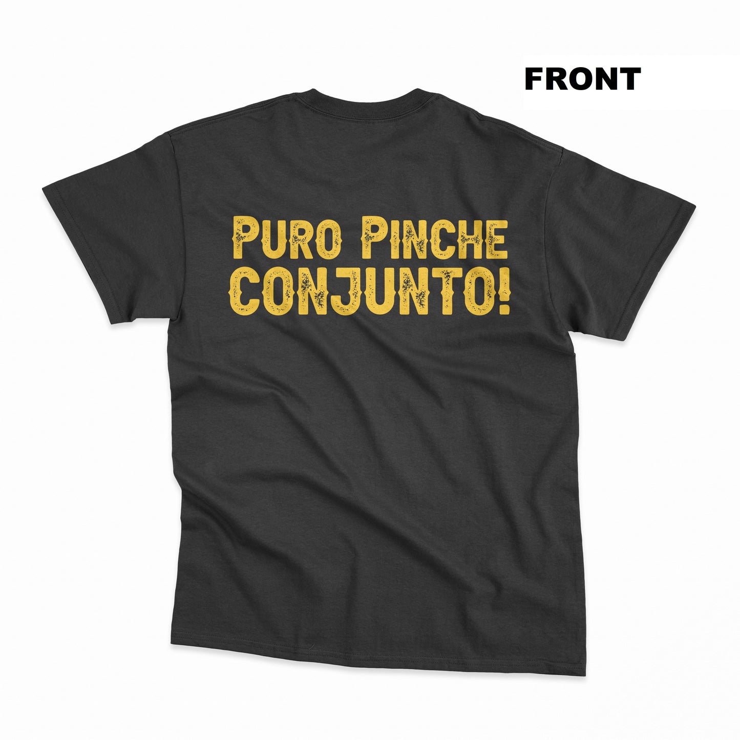 Del Bravo Record Shop Puro Pinche Conjunto! (Solid Black) T-Shirt DLB MERCH