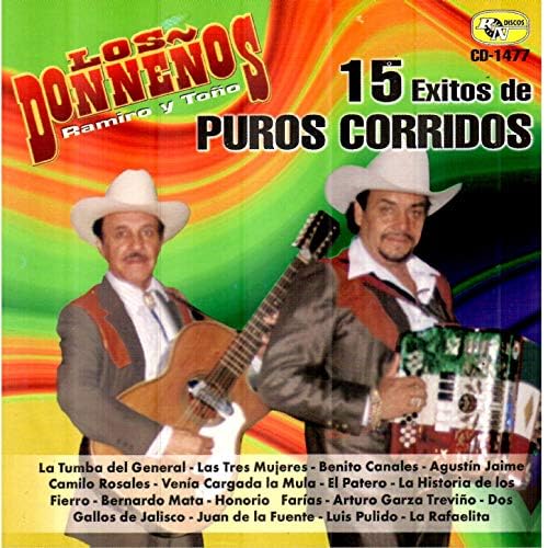 Los Donneños Ramiro Y Toño - 15 Exitos De Puros Corridos (CD)