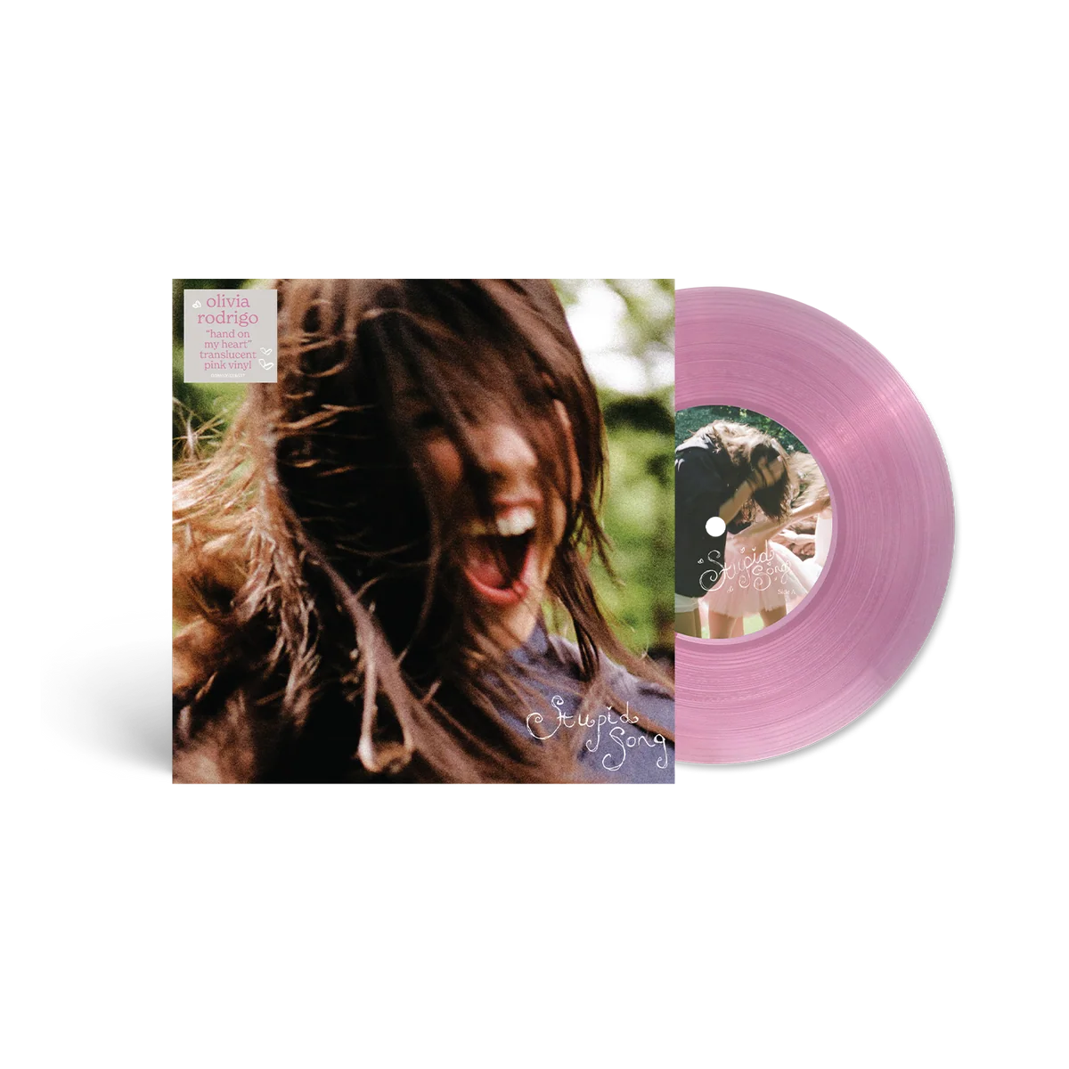 *Pre Order 9/25/26: Olivia Rodrigo -stupid song - 'hand on my heart' translucent pink 7" vinyl