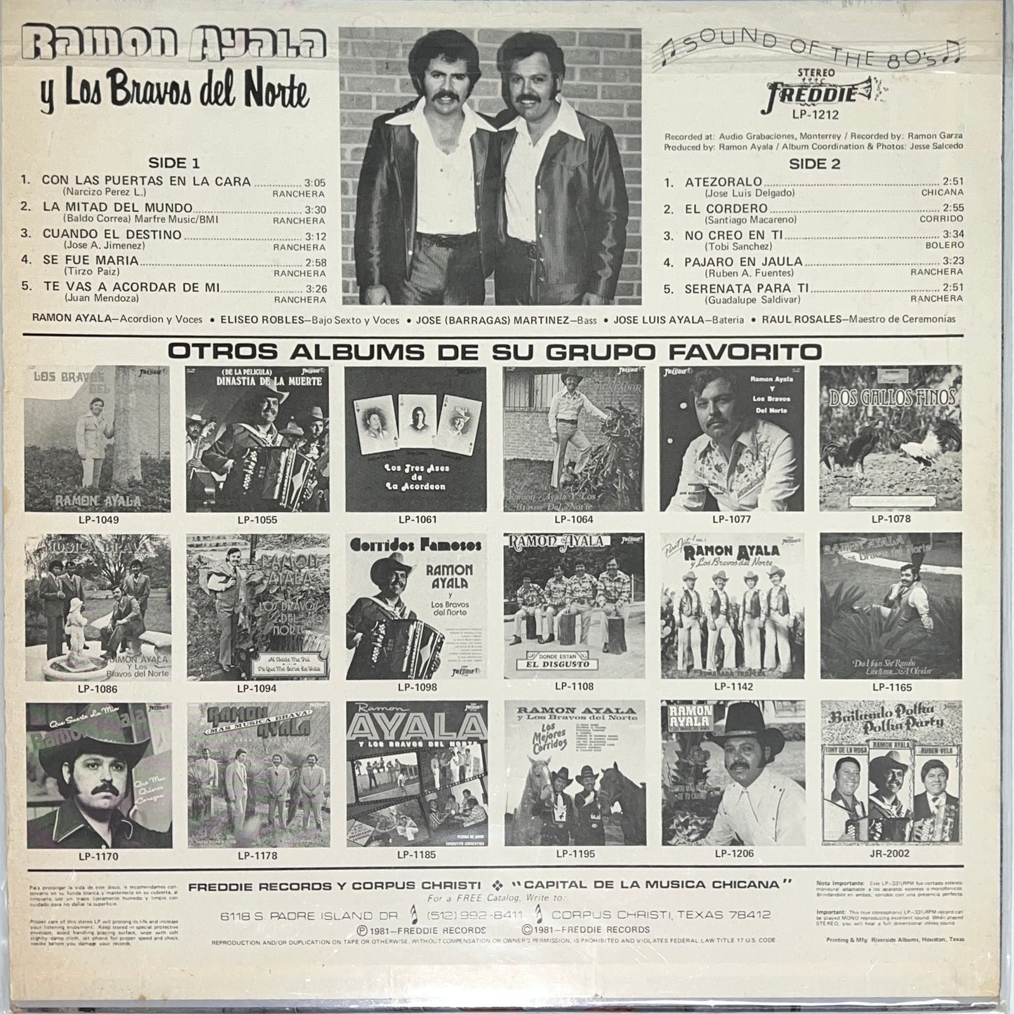 Ramon Ayala Y Los Bravos Del Norte - Con Las Puertas En La Cara (Open Vinyl)