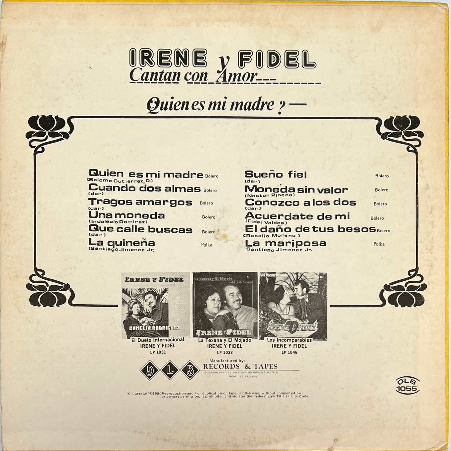 Irene Y Fidel - Cantan Con Amor (Vinilo Abierto)