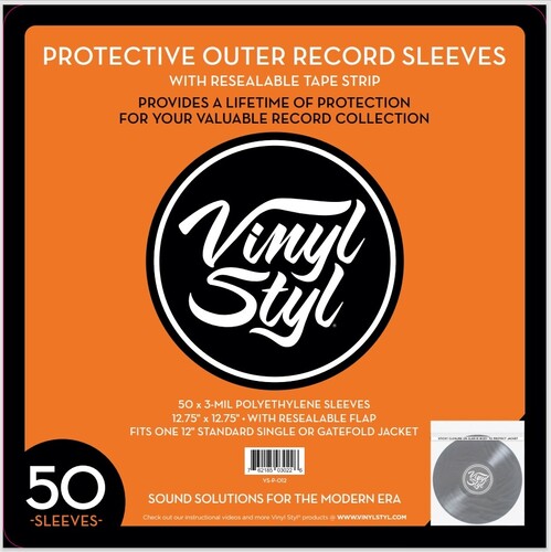 CCidea 50pcs/100pcs 12.7 Vinyl Record Sleeves (3mil Outer Sleeves No Flap  ), Crystal Clear Fit For Single & Double Lp Album Collection Protection
