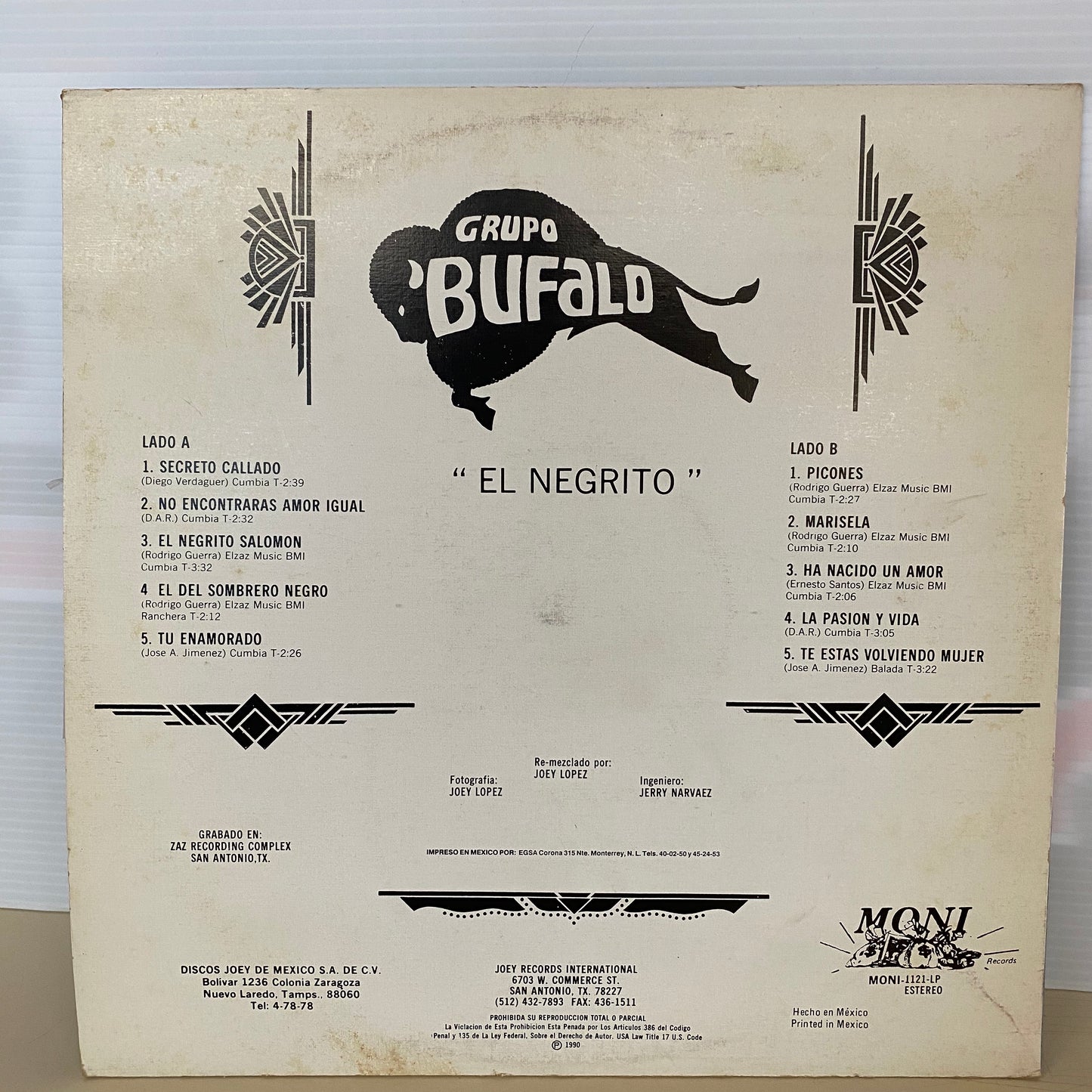 Grupo Bufalo - El Negrito (Vinilo)