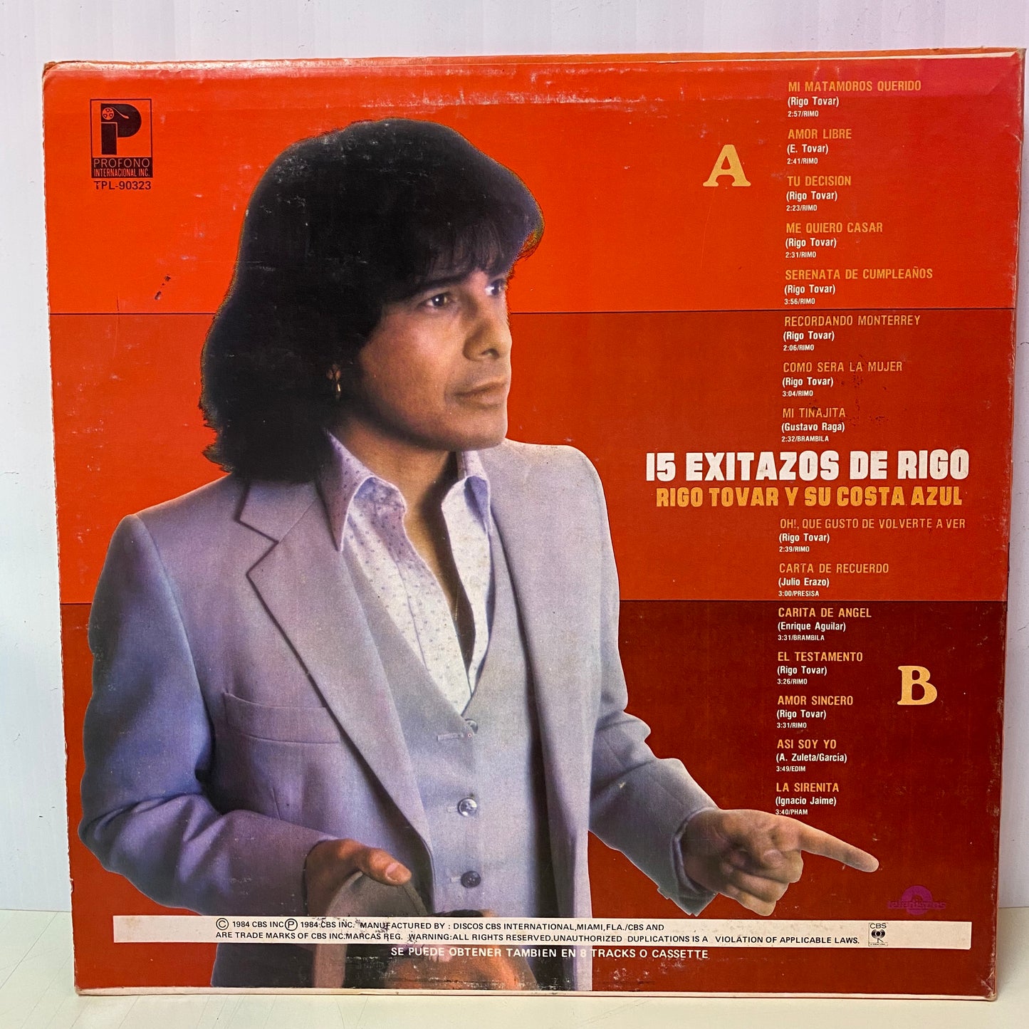 Rigo Tovar Y Su Costa Azul - 15 Exitazos Tropicales (Vinilo Abierto)