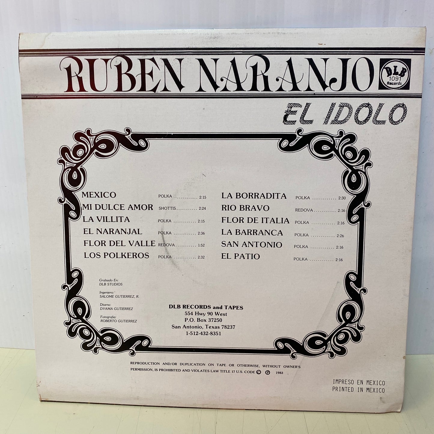 Ruben Naranjo Y Los Gamblers - Ahora Con Polkas, Shottices Y Redovas (Vinyl)