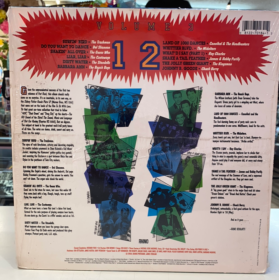 Fraternidad Rock! Volumen 3 Las mejores melodías de fiesta de rock 'n' roll de todos los tiempos: varios artistas (vinilo)