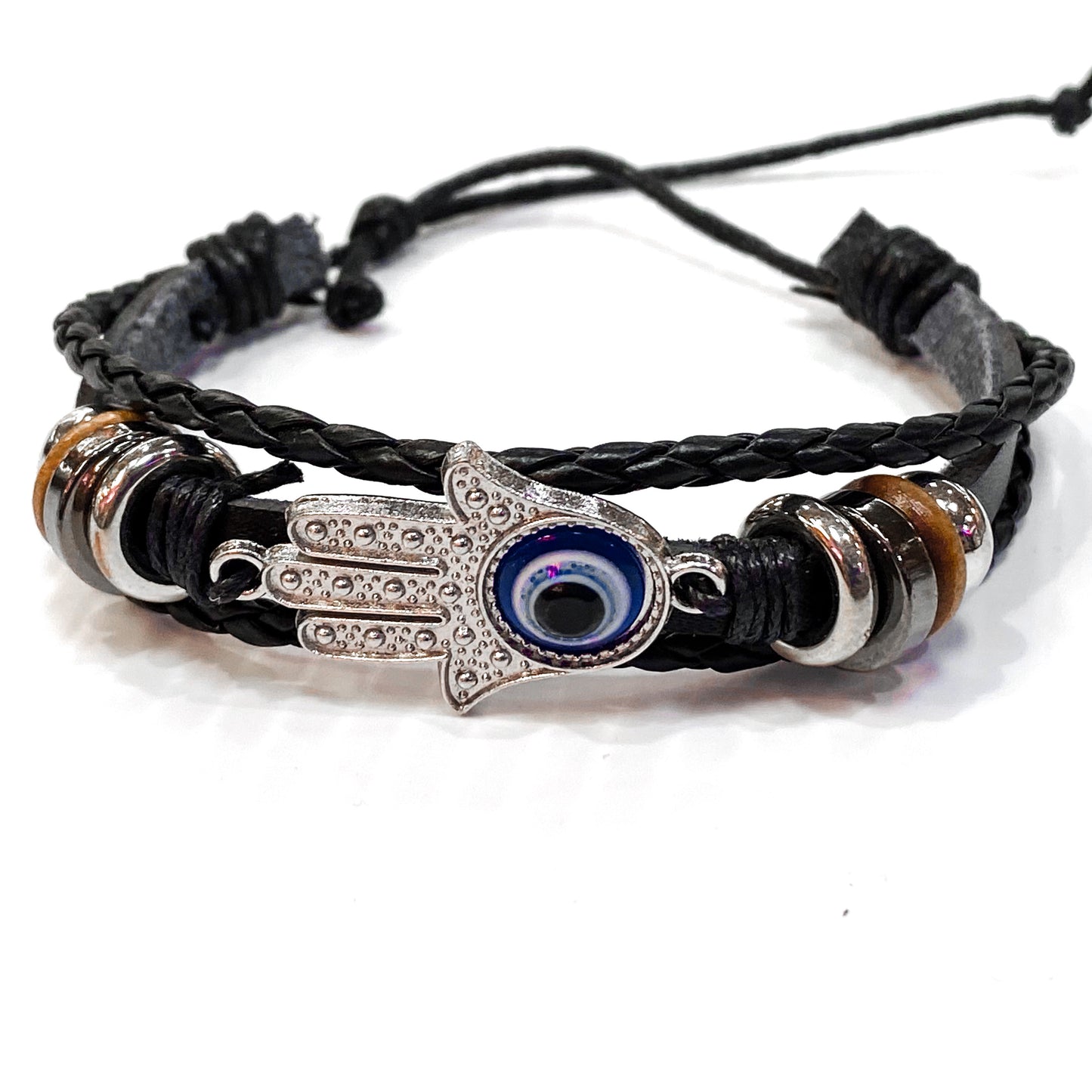 Mal De Ojo Hamsa Hand Bracelet - Black
