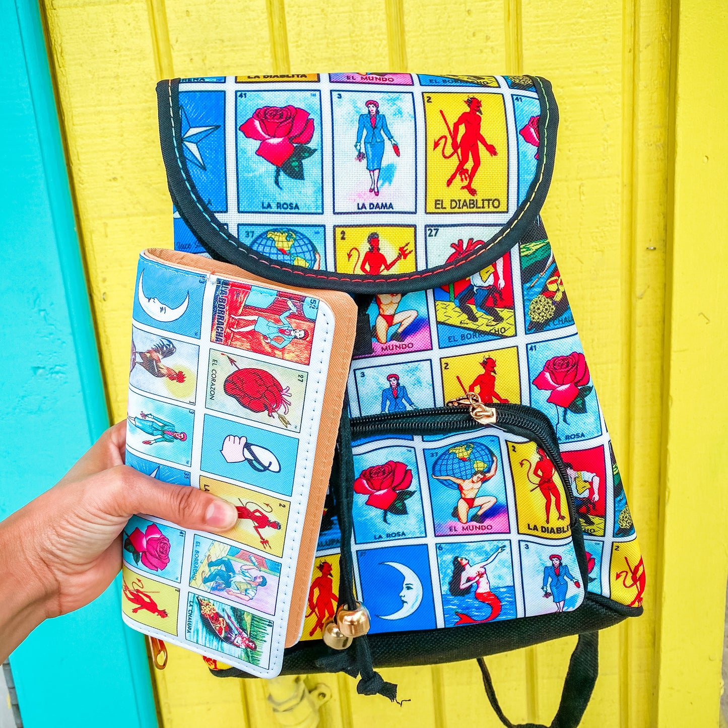 Loteria Mulkti Print Backpack w/Black