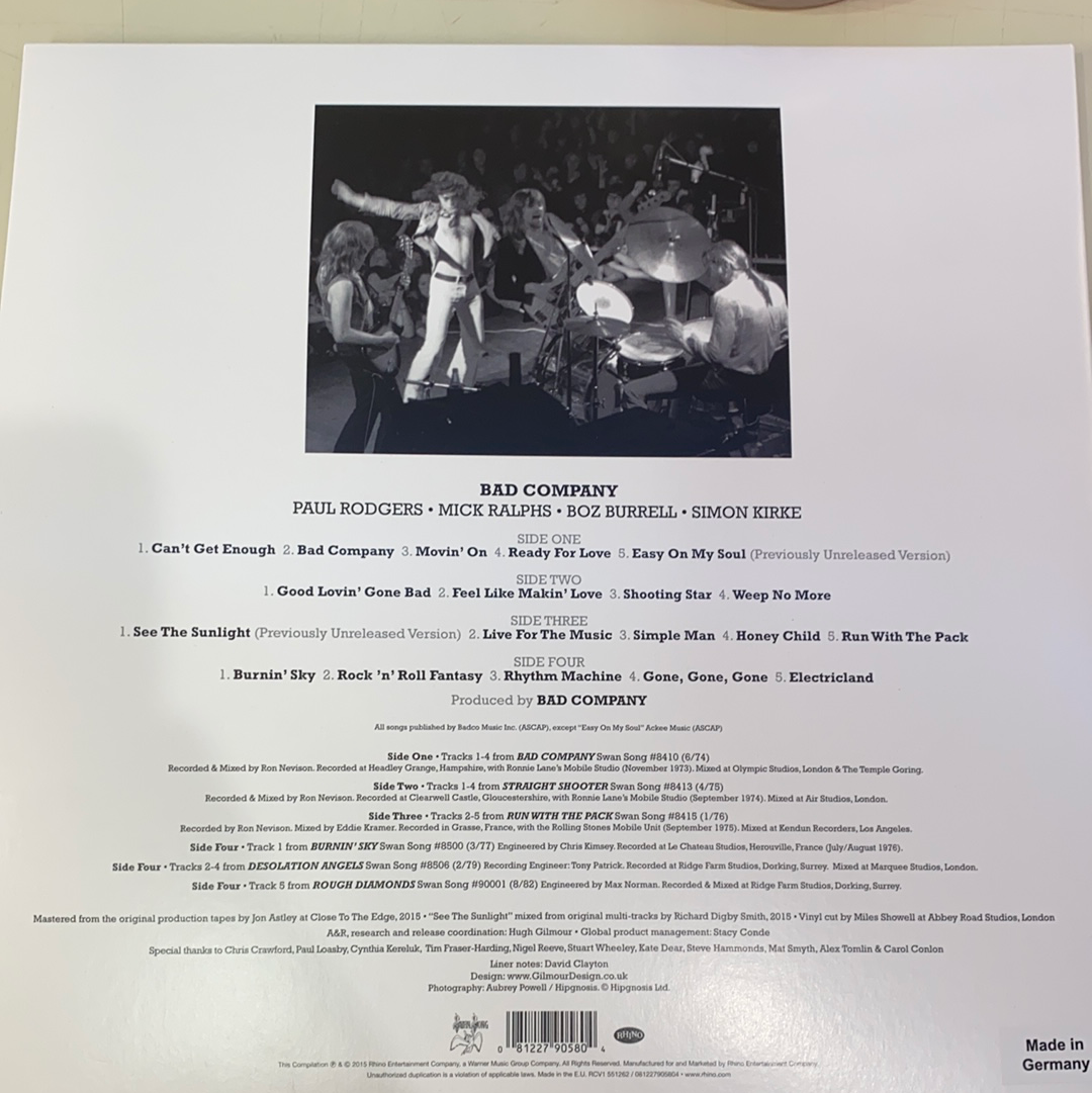 バッド・カンパニー - ロックンロール・ファンタジー - ザ・ヴェリー・ベスト・オブ・バッド・カンパニー (ビニールレコード) 開封