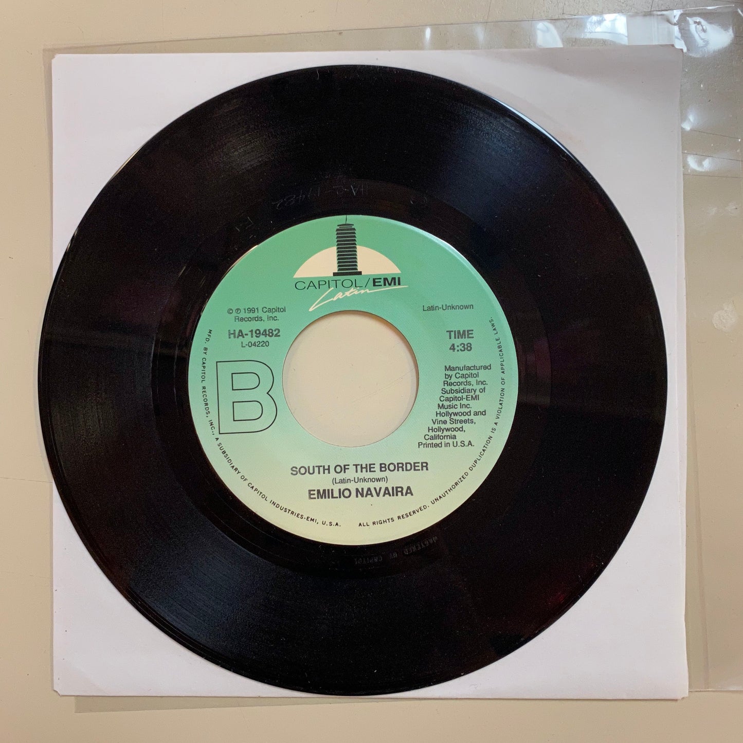 Emilio Navaira - “Mi Destiny” / “South of the Border” (45 RPM”