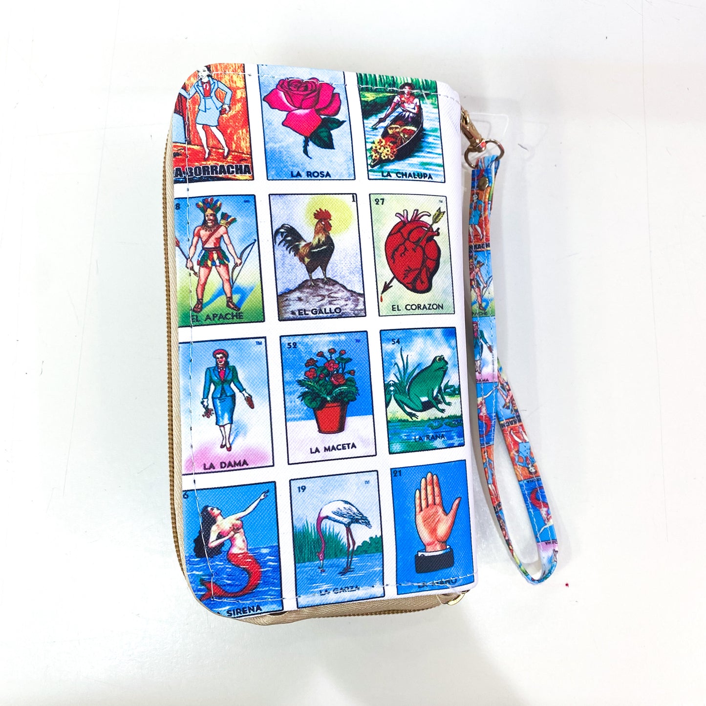 Loteria Multi Print Wristlet Wallet w/Pocket