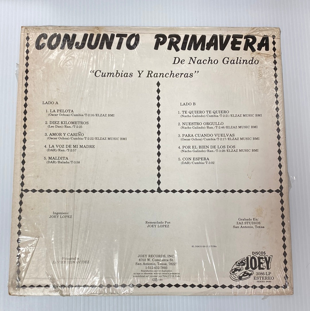 Conjunto Primavera De Nacho Galindo - "Cumbias Y Rancheras" (Open Vinyl)