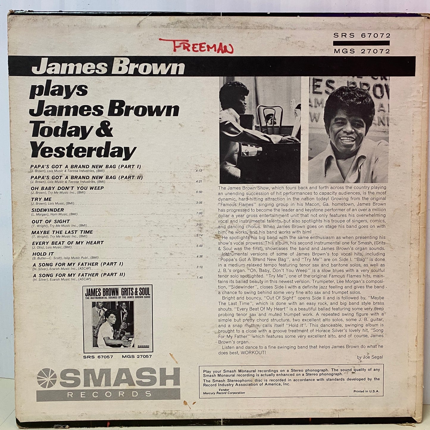 ジェームス・ブラウン プレイズ・ジェームス・ブラウン - Today & Yesterday (ビニール盤)