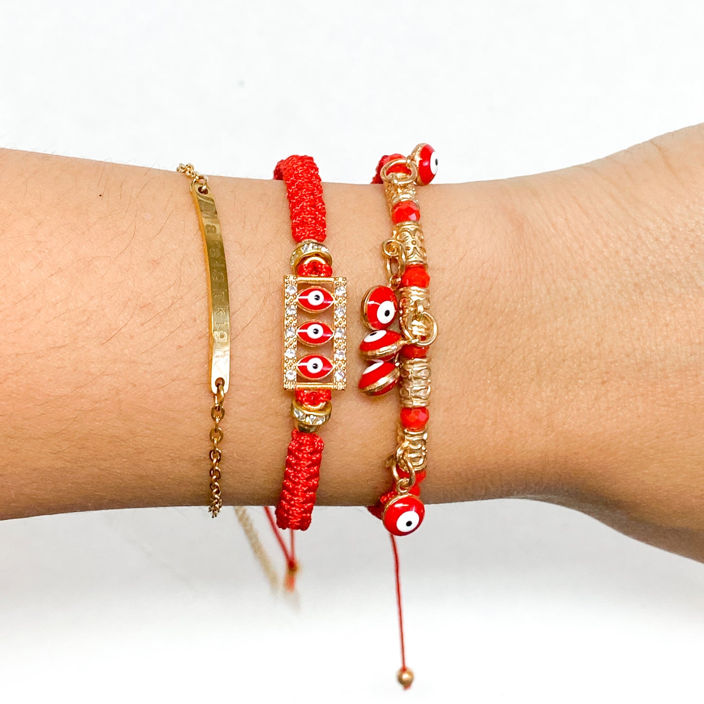 Red Evil Eye Charm Braided Bracelet