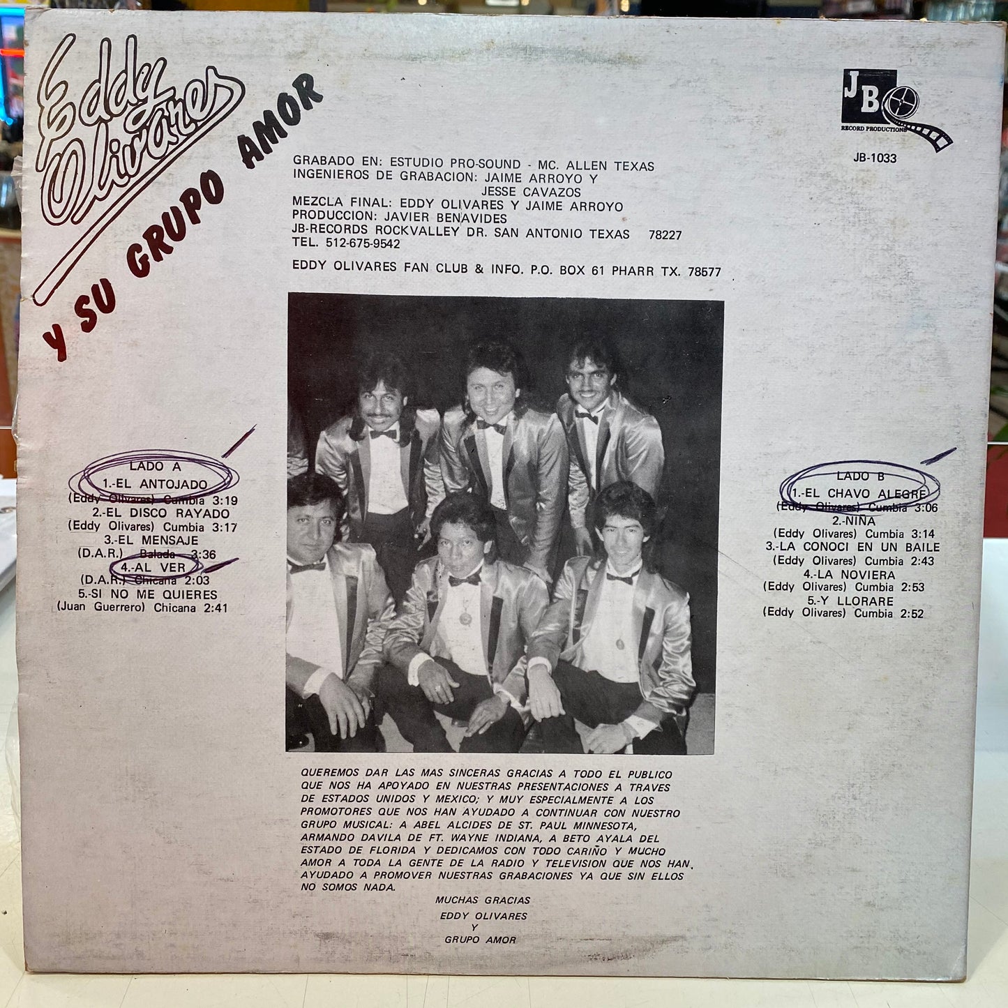 Eddy Olivares Y Su Grupo Amor - Lo Nuevo Nuevo En El '89 (オープンヴァイナル)