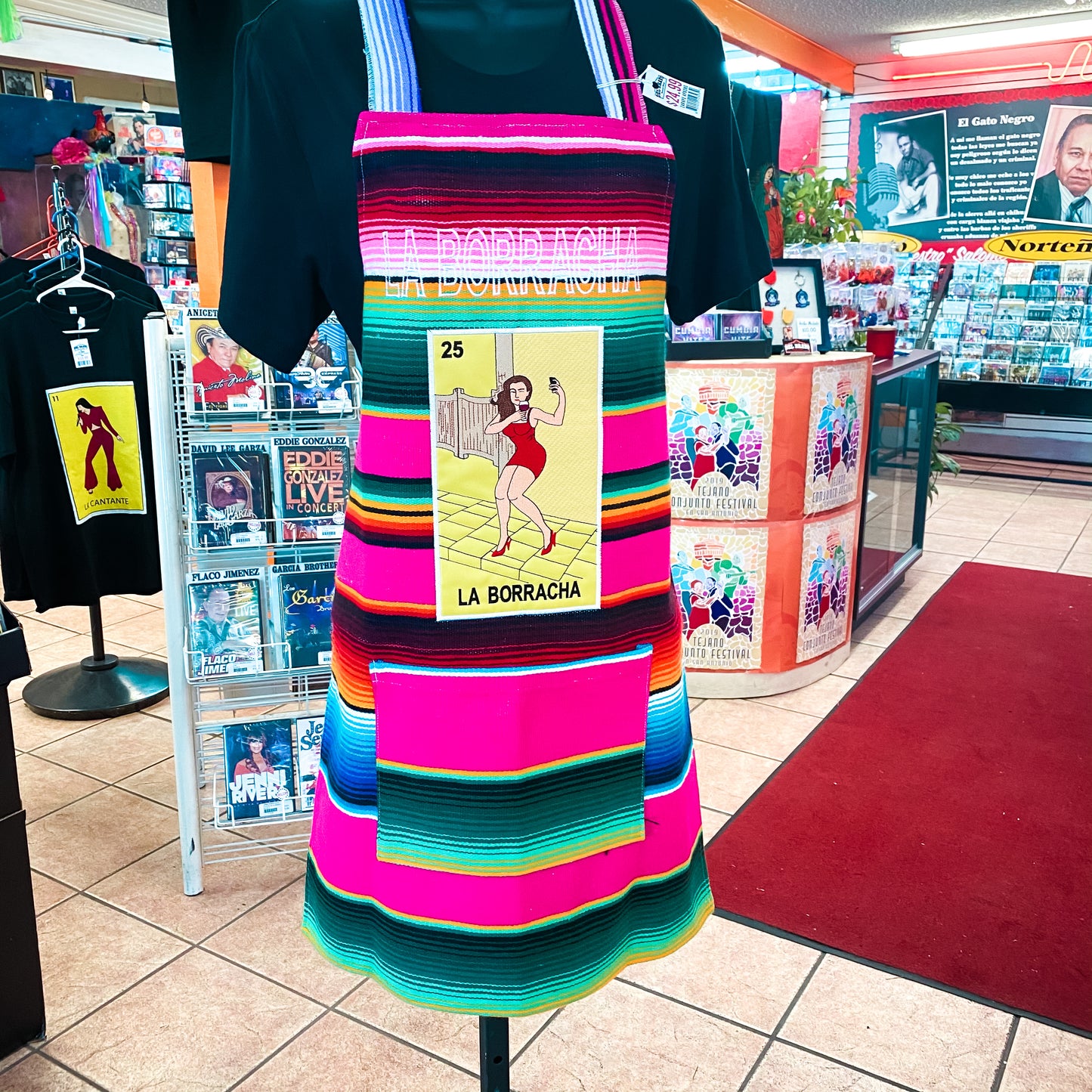 La Borracha Loteria Sarape Apron