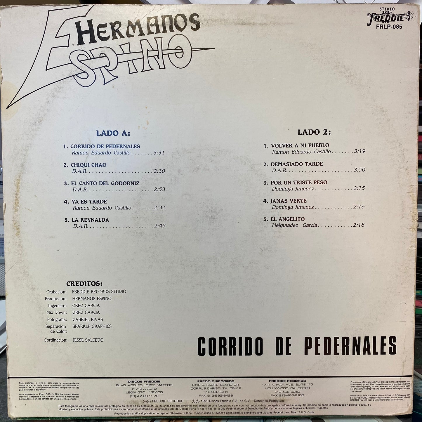 Hermanos Espino - Corrido Pedernales (Vinyl)