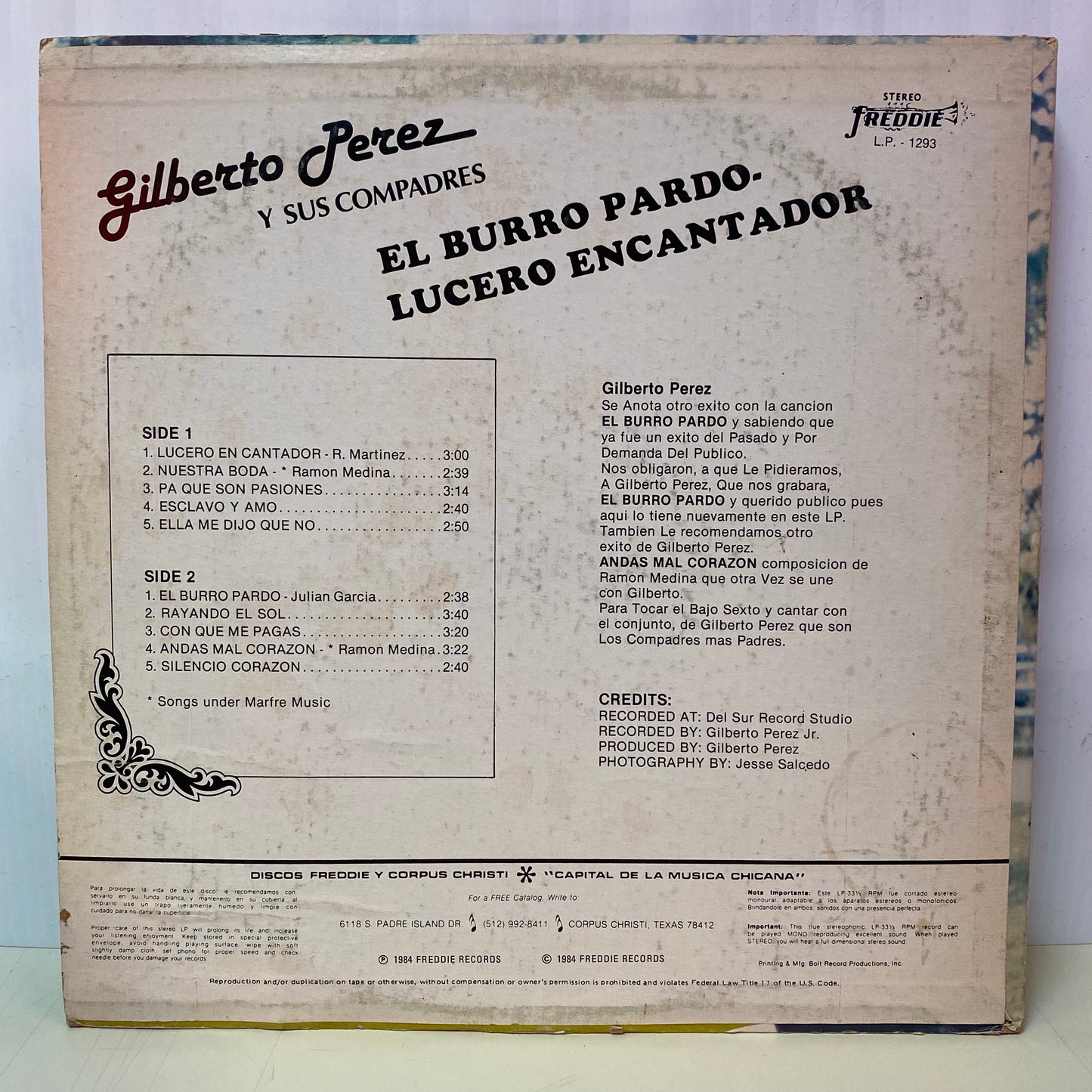 Gilberto Perez Y Su Cmpadres - El Burro Pardo - Lucero Encantador (Vinyl)