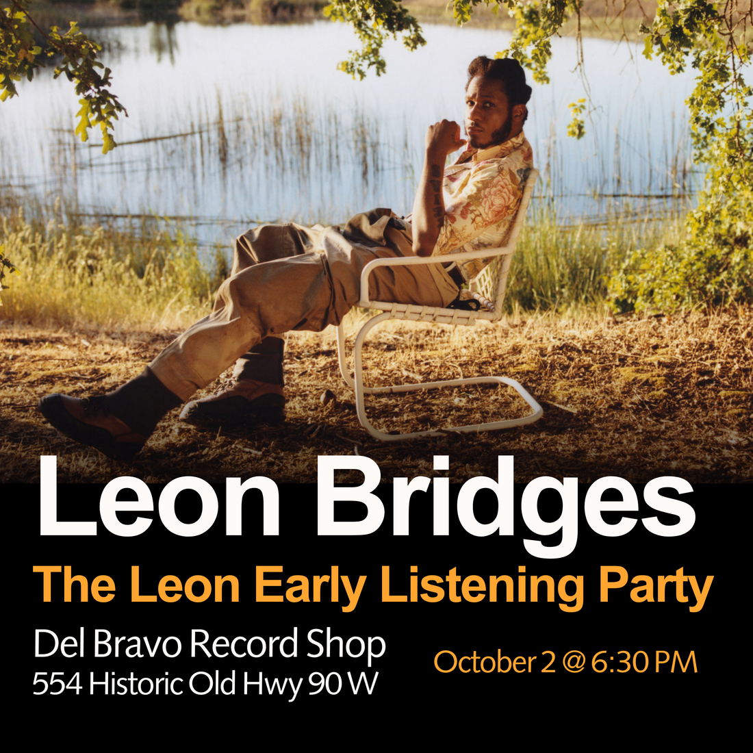 Leon Bridges Early Listening Party – Join Us at Del Bravo Record Shop!