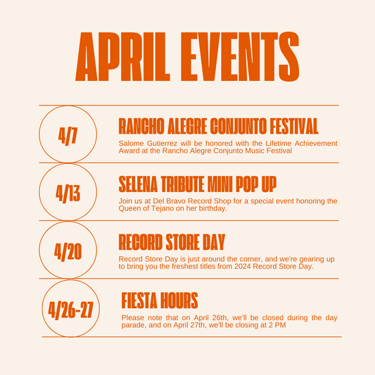 April Happenings at Del Bravo Record Shop! 🎉