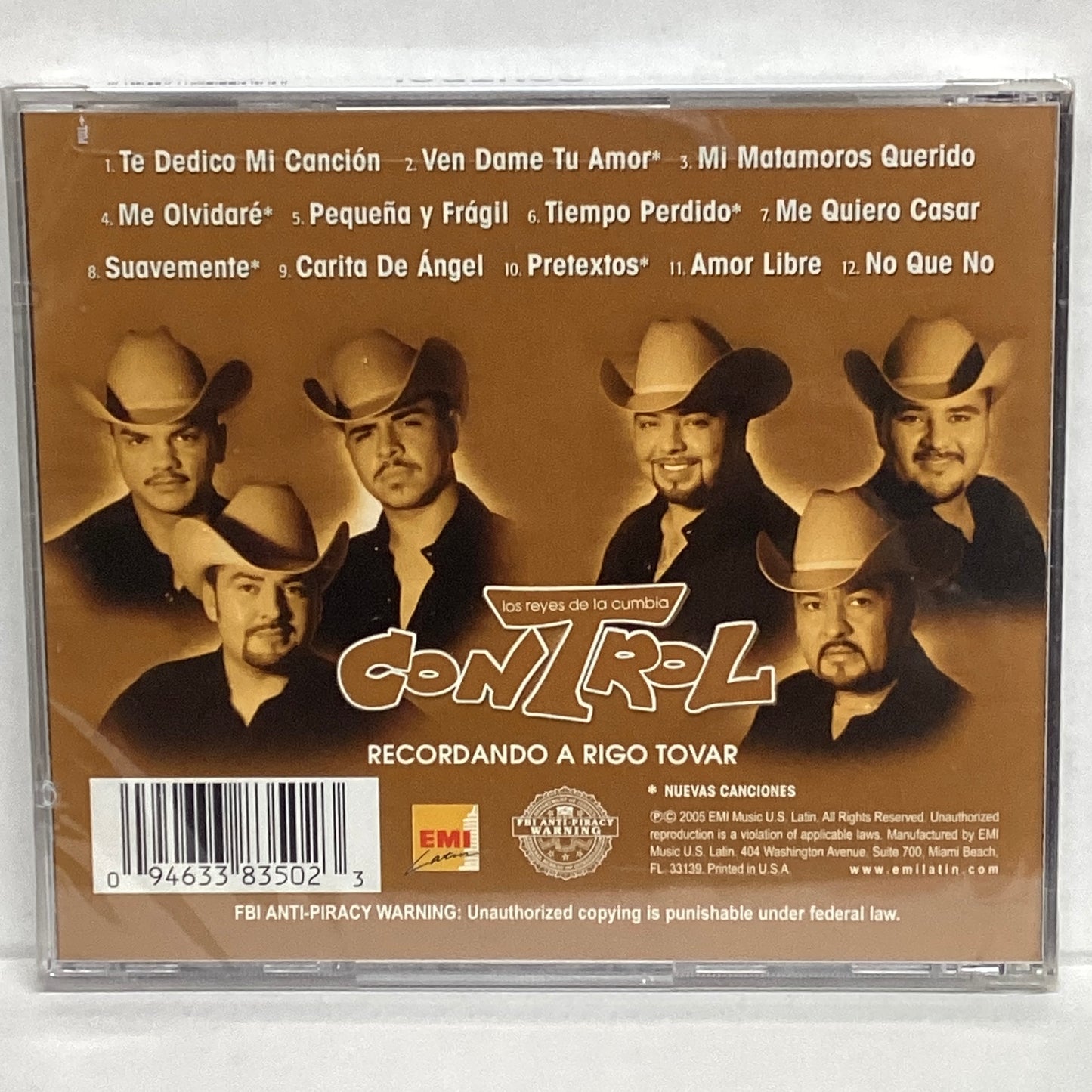 Control Los Reyes De La Cumbia - Recordando A Rigo Tovar (CD)