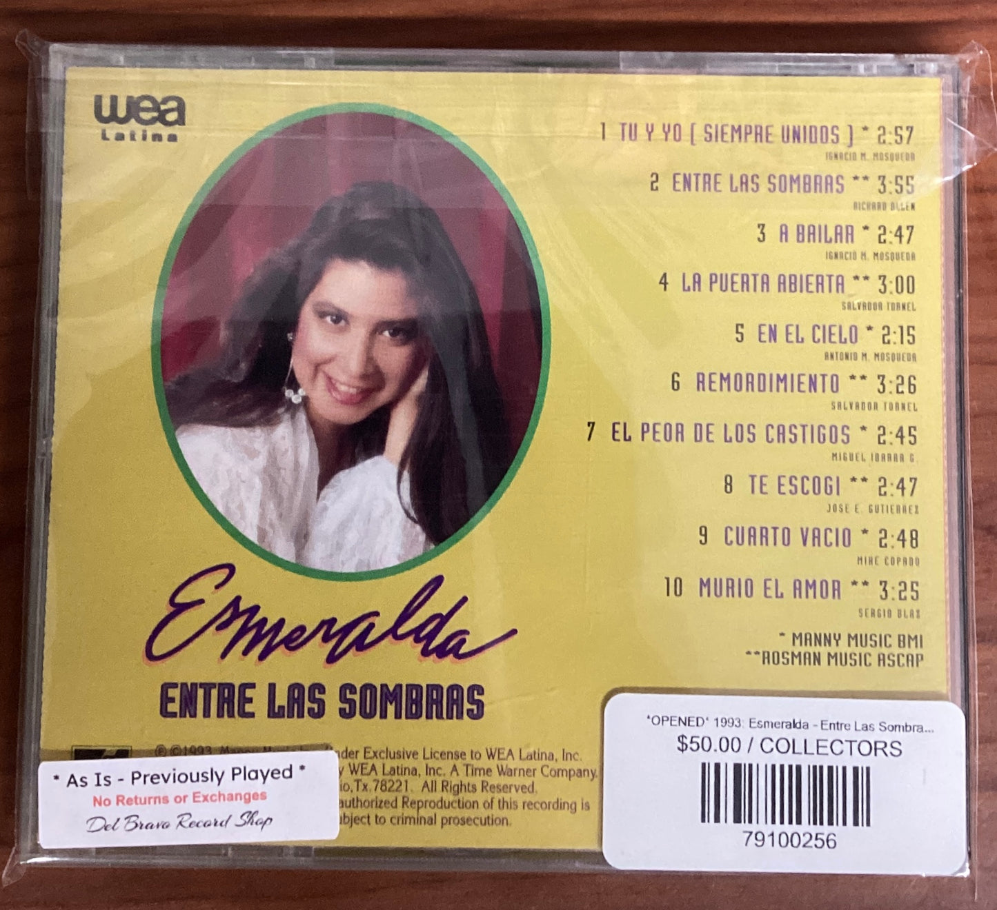 *OPENED* 1993: Esmeralda - Entre Las Sombras (CD)