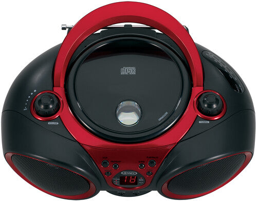 Jensen CD-490 Portable CD Player Sport Stereo - AM/FM Radio (Red/Black)
