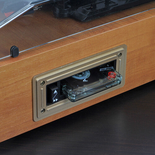 Jensen JTA-245 Dual Bluetooth Turntable (33/45/78 RPM) Cassette Player/Speakers