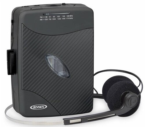 Jensen SCR-75-HP Classic Personal Cassette Player with AM FM Radio (Black)