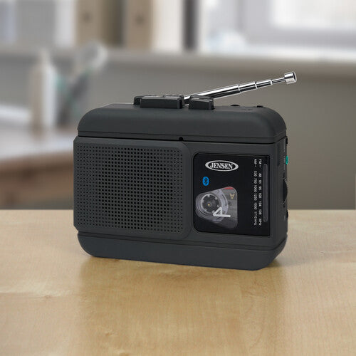 Jensen MCR-60 Personal Portable Cassette Player/Recorder Bluetooth AM/FM Radio (Black)