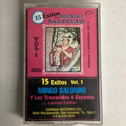 15 Exitos con Mingo Saldivar y Los Tremendos 4 Espadas Vol. 1 (Cassette)