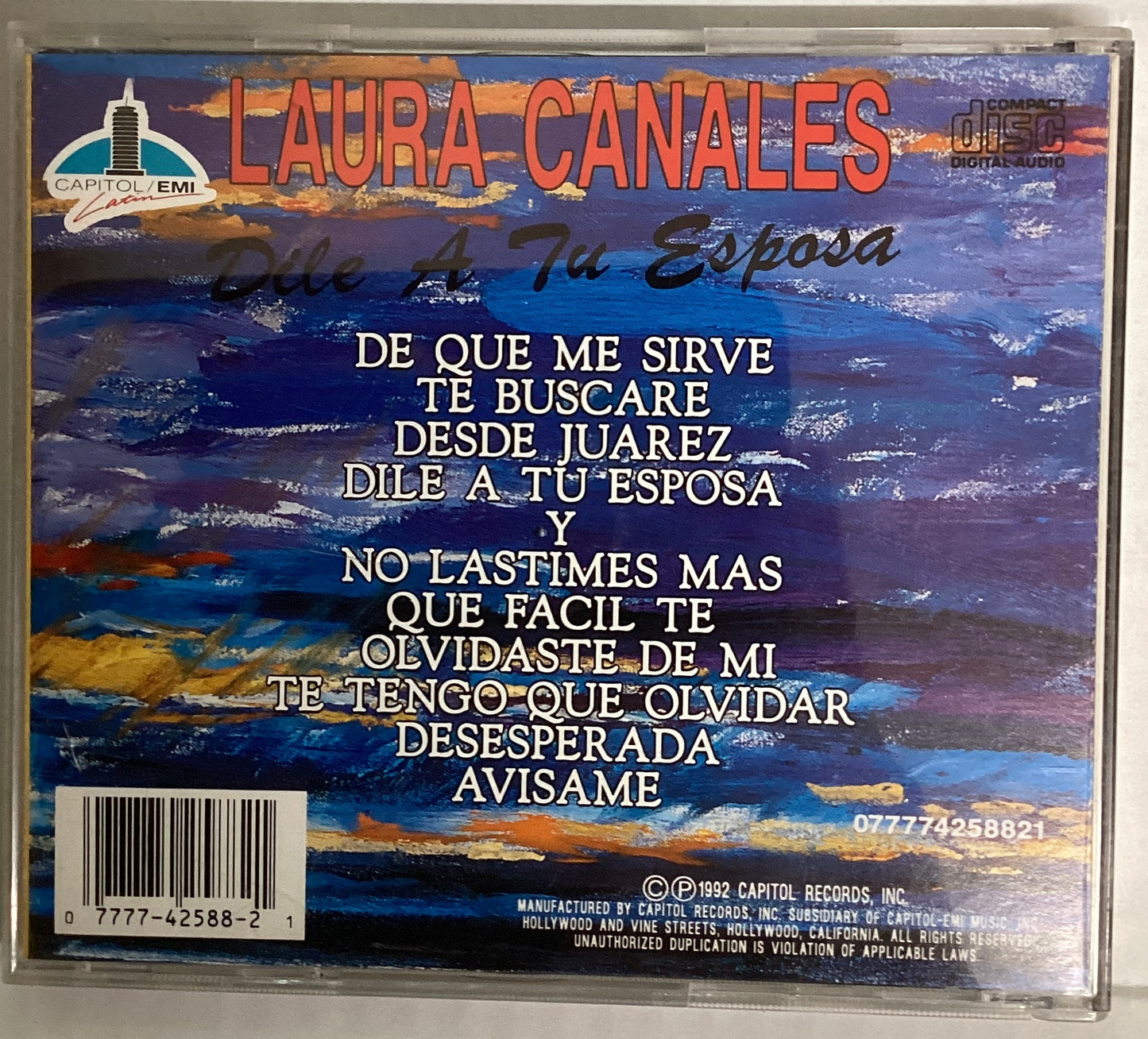 *OPENED* 1992: Laura Canales – Dile A Tu Esposa (CD)