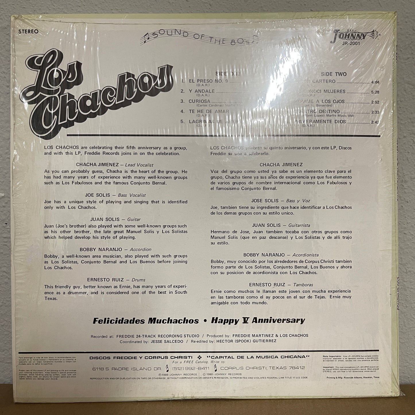 Los Chachos - Nuestro Aniversario (Vinyl) [LP Record] *1980