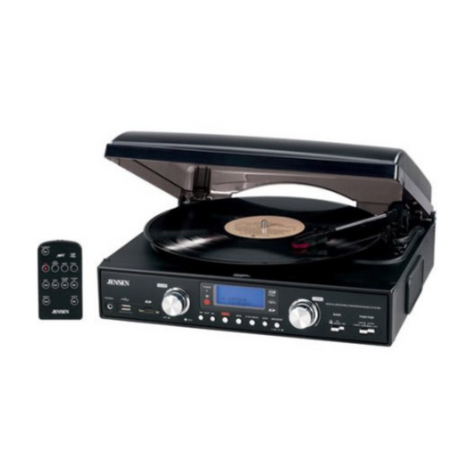 Sistema de entretenimiento con tocadiscos Jensen JTA-460 (33/45/78 RPM) AM/FM/altavoces