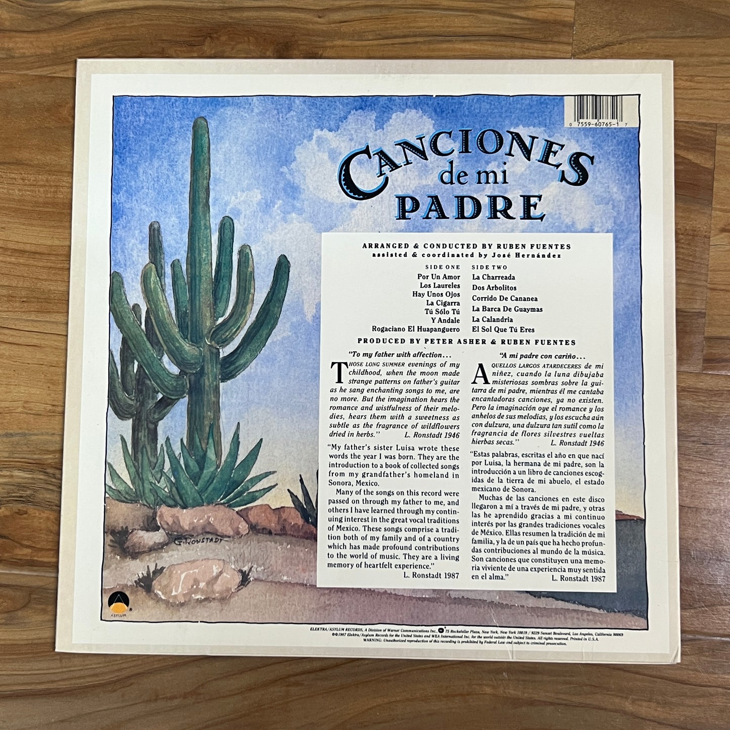 *Open *1987 : Linda Ronstadt - Canciones De Mi Padre (Vinyl)