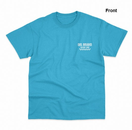 Del Bravo Record Shop Checker (Solid Electric Blue) T-Shirt DLB MERCH